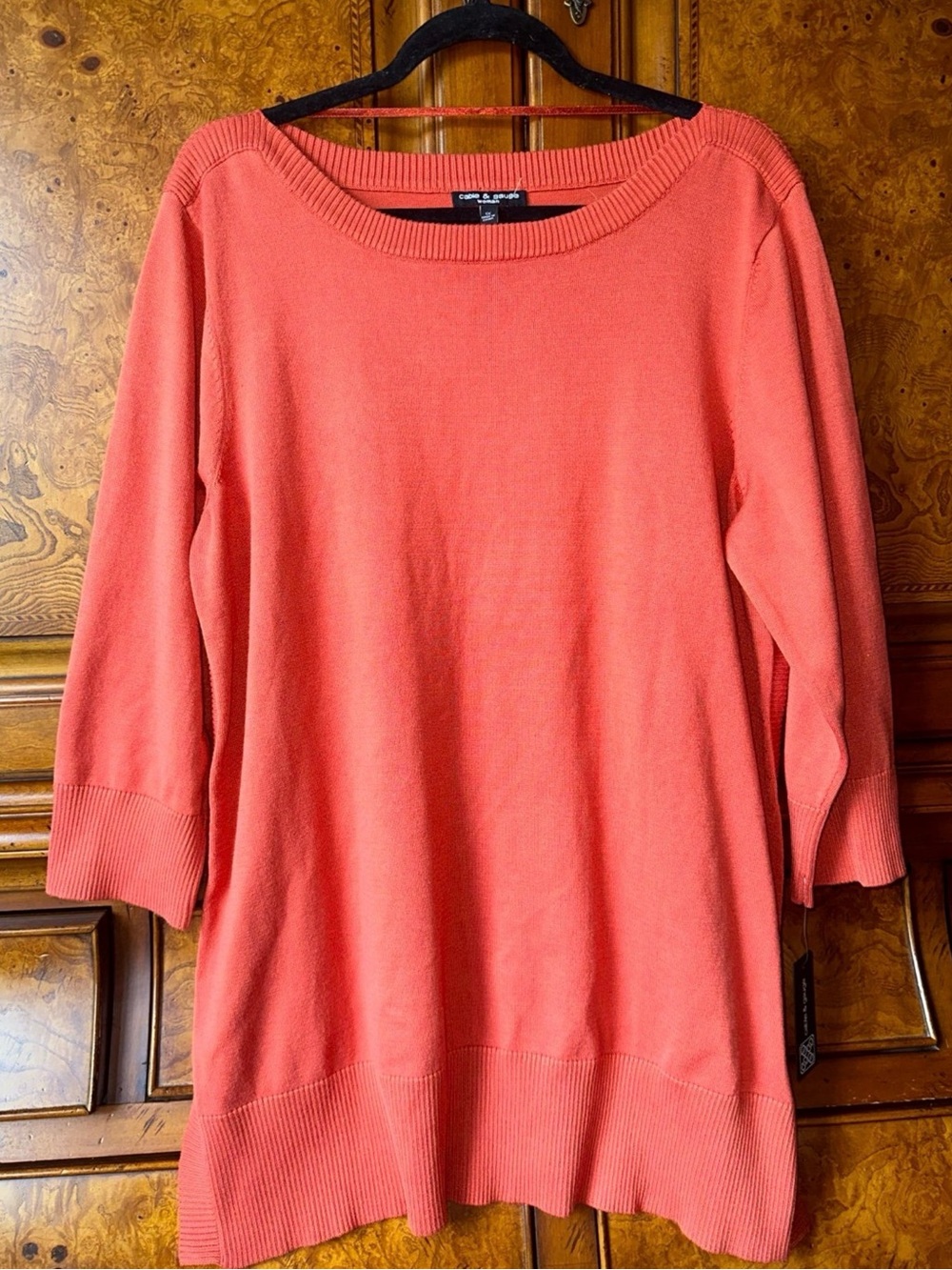 Women’s Coral Lightweight Sweater Tunic – Cable & Gauge – Size 1X - Picture 2 of 8